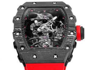 Fashionable Trendy Luxury Carbon Fiber Case <b>Rubber</b> Strap Men's Waterproof Mechanical <b>Watch</b> - Product Image 4