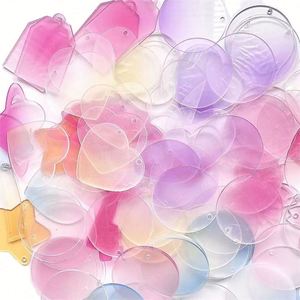 New Style Clear <b>Plastic</b> Acrylic Keychain Blanks Pendants Circle <b>Disc</b> Keyring Set - Product Image 2