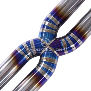 Airon Scarico Catback Valvetronic in Lega di Titanio per Dodge Challenger 2015-2025 3.6L, Montaggio Diretto, Tono <span class=keywords><strong>Profondo</strong></span>, Colore Oro/<span class=keywords><strong>Blu</strong></span> - Product Image 5
