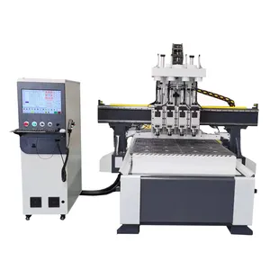 Four processes multicam cnc wood router machine linear guide rail ball screw 4 axis cnc router machinery