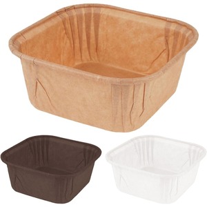 Square Cake Paper Cups Oil Proof PE Coated Disposable Oven Safe Baking Muffin Cups Thickened Heat Resistant For Cake Making - Product Image 4