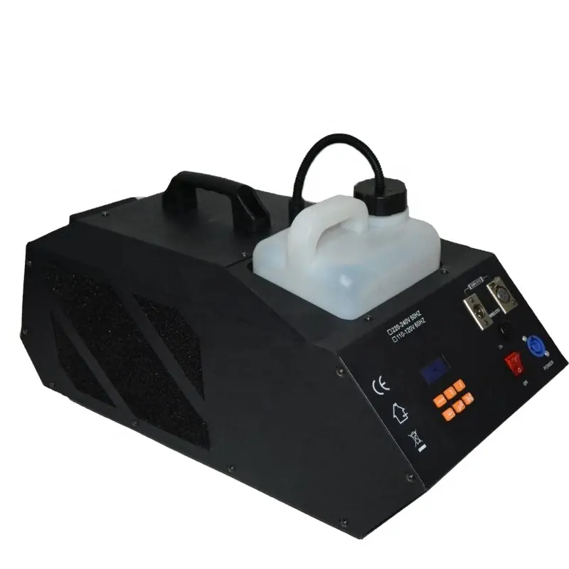Mesin kabut tipis 1500W, mesin kabut efek pencahayaan RGB dengan Remote & DMX 512 1500W
