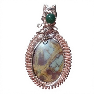Superbe bijou fait main en argent sterling plaqué or avec jaspe impérial de 35 à 40 mm serti clos, cadeau d'anniversaire pour enfants - Product Image 1