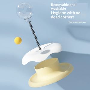 Balle interactive <span class=keywords><strong>anti</strong></span>-stress pour chat avec distributeur de nourriture lent et plateau tournant – Jouet stimulant pour animaux de compagnie - Product Image 3