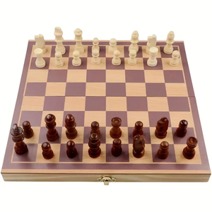 Boîte cadeau en bois de luxe en gros, boîte de rangement en bois de haute qualité, boîte de rangement en bois pliable portable, jeux d'échecs internationaux - Product Image 5