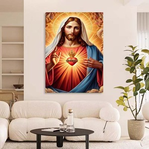 <span class=keywords><strong>Pintura</strong></span> en lienzo de Jesucristo <span class=keywords><strong>renacentista</strong></span>, decoración de pared para el hogar, iglesia, hogar, oficina, colgante de pared - Product Image 4