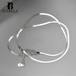 뜨거운 판매 보석 힙합 쿠바 1.7 2.5mm 두께 뱀 사슬 실버 도금 진짜 925 스털링 실버 목걸이 여성용 - Product Image 3