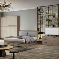 Juego de Dormitorio Moderno Completo de Madera para Cama King y Queen, Muebles para el Hogar al por Mayor, Diseño Convertible para Hoteles