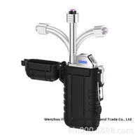 Briquet torche à double arc étanche pour l'extérieur Allume-cigare télescopique à rotation de 360 degrés pour le camping Plastique USA Tariff Free
