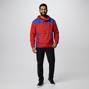 Best 100% Cotton <b>Canvas</b> Stand Collar Hooded Vintage Style Pullover Windbreaker Jackets - Product Image 1