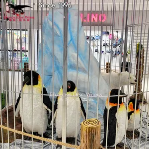 Moules taille réelle animaux animatroniques, modèles de pingouin animatronique pour parc d'attractions
