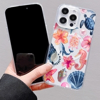Nouvelle Coque de Téléphone Mobile Style Océan pour iPhone 16 Plus 15 17 Pro Max 14 13, Coque Arrière Magnétique Sans Fil