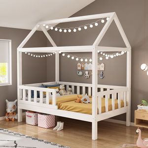 Letto in Legno Massello Stile Nordico, <span class=keywords><strong>Culla</strong></span> Modulare per Bambini, Letto Basso Creativo in Stile Tatami per Ragazzi e Ragazze, per Pensioni - Product Image 2