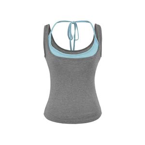 Chaleco Corto de Mujer con Bloques de Color, Cuello Halter, Ligero y en Capas, Estilo Primavera - Product Image 4