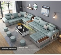 Conjunto de Sofá Combinado Moderno para Sala de Estar, Sofá de Tela Esquinero Extensible, Impermeable, Tecnológico y Elegante para Espacios Pequeños y Medianos