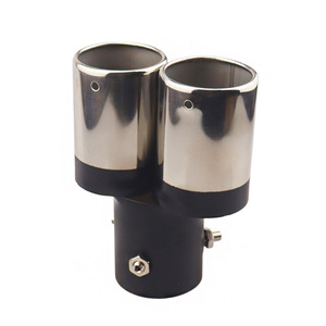 Tubo de escape decorativo cromado de acero inoxidable de 2.48 pulgadas con doble salida para coche - Product Image 4