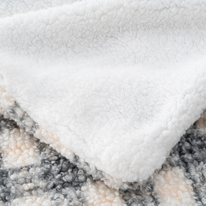<span class=keywords><strong>Plaid</strong></span> réversible en <span class=keywords><strong>sherpa</strong></span> bouclé à carreaux Buffalo gris <span class=keywords><strong>beige</strong></span>, double face, chaud et douillet, en polaire Teddy - Product Image 2