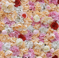 Panel Bunga Sutra Merah Muda Mewah untuk Dekorasi Dinding, Rangkaian Hydrangea Buatan dengan Alas Kain 5D NINI Custom untuk Pernikahan