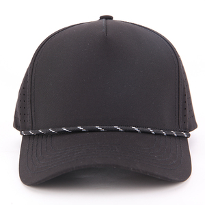 Casquette de golf sportive personnalisée à 5 panneaux avec perforations découpées au laser, imperméable, casquette de baseball perforée découpée au laser, vente en gros - Product Image 4
