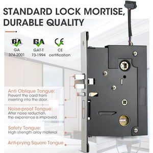 Locstar Smart Electronic Key Safe Cerradura de <span class=keywords><strong>puerta</strong></span> de hotel de mortaja digital de aluminio con tarjeta MFID y sistema de software de gestión gratuito - Product Image 3