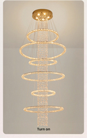 Lustre moderne en verre soufflé à la main en spirale transparente, luminaire suspendu LED pour villa, salon, escalier, plafond haut