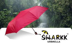 Parapluie compact robuste Red Chhaya pour hommes et femmes, parapluie pliant léger pour la pluie, en vente par les exportateurs - Product Image 6