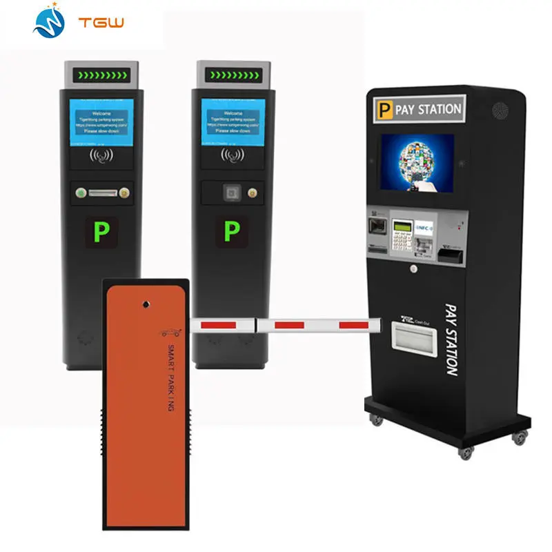 TGW Ticket Parking System RFID Card Parking System Automatic Parking Gate Barrier System With Lpr Camera