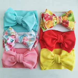 3Pcs/Set Waffle Polyester Floral Printed <strong>Headband</strong> Set High Stretch Elastic Big <strong>Baby</strong> Bow <strong>Headband</strong> Hair Band For <strong>Baby</strong> Girls - Product Image 4