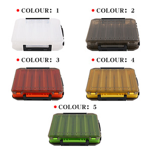 Boîte de rangement portable double face multi-couleurs pour leurres de pêche, étanche et antichoc, avec fente en V pour appâts en bois, crevettes et leurres en plastique pour la pêche en rivière - Product Image 2