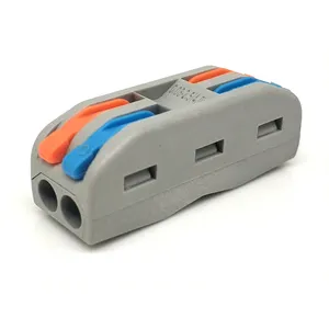 Gray or Transparent Fire-Resistant Push-in Splitter Terminal 222 for Safe Wiring