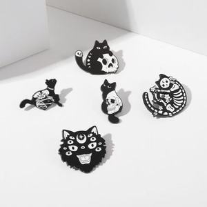 Spilla creativa su ordinazione all'ingrosso della serie della spilla del gatto nero della lega regali per i bambini vestiti decorativi per i ragazzi/ragazze - Product Image 3