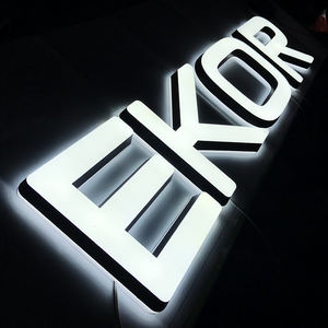 عرض خاص علامات مضيئة أكريليك خارجية بدون موك إعلانات مخصصة بإضاءة ليد علامة تجارية للتسوق - Product Image 1