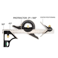 Règle réglable 3 en 1 Multi combinaison Square Finder Protractor Outils de mesure universels Angle droit