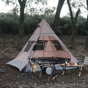 <span class=keywords><strong>Tente</strong></span> de camping pyramidale pour 3-4 personnes, imperméable, en tissu Oxford indien, avec auvent - Product Image 2