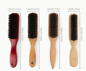 Brosse à barbe lisse en poils de sanglier doux/moyen cheveux polonais barbe queue de cheval créer une <span class=keywords><strong>coiffure</strong></span> sans frisottis adaptée femmes hommes - Product Image 3
