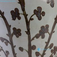 RZOX28-A Vente en gros Nouveau vase en céramique rustique marron motif prunier peint à la main