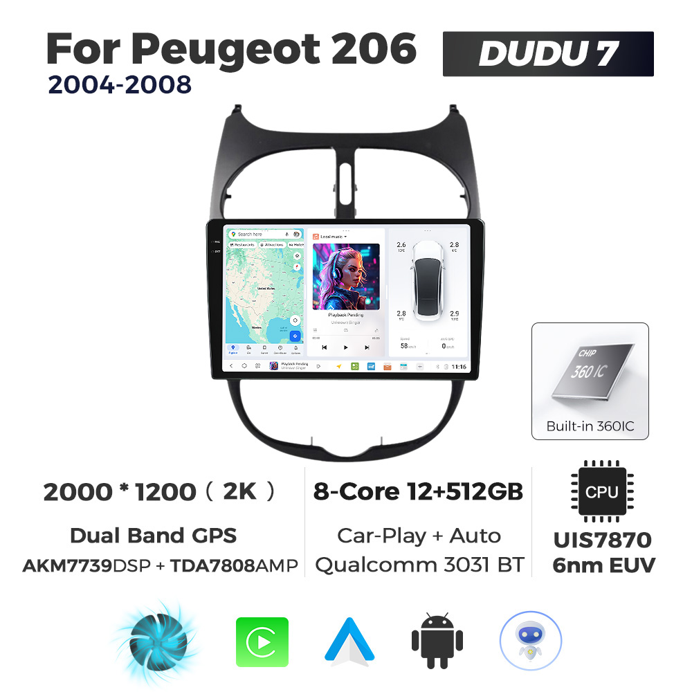 MEKEDE DUDU7 Car-play Auto Car Radio Gps Navigation for Peugeot