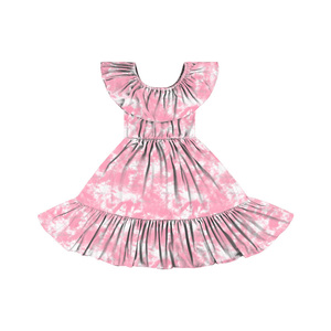 Robe décontractée pour enfants BQ-486-WXL, robe de fête, robe à bretelles, robe à volants aux épaules, robe florale pour bébé fille - Product Image 4