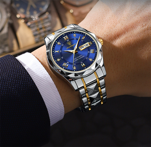 핫 세일 POEDAGAR 615 패션 간단한 남성용 시계 방수 빛나는 패션 석영 시계 스테인레스 스틸 밴드 손목 시계 - Product Image 2