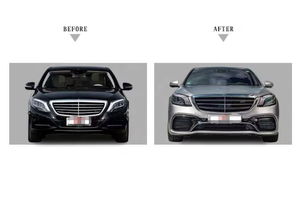Kit Carrozzeria Completo per Mercedes Classe <span class=keywords><strong>S</strong></span> <span class=keywords><strong>W222</strong></span> 2014-2020 - Aggiornamento a Stile S63 AMG: Minigonne Laterali, Paraurti Anteriore e Posteriore, e Griglia - Product Image 4