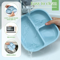Assiette en silicone personnalisée pour bébé, design mignon, de qualité alimentaire, pour le stockage des aliments, vaisselle pour enfants, cuisine, dîner