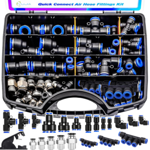 Bán hàng nóng 1/8 \ "1/4 \" 1/2 \ "nhanh chóng kết nối không khí ống phụ kiện <span class=keywords><strong>Kit</strong></span> 53pcs nhựa đẩy kết nối khí nén làm sạch các bộ phận thiết bị - Product Image 1