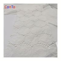 Tissu en coton brossé brodé à 100% en dentelle suisse multifonctionnelle