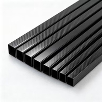 Tube carré en fibre de carbone mat anti-fatigue personnalisé OEM, usinable par CNC pour le renforcement de modèles spatiaux
