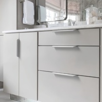 Gagang Lemari Tersembunyi Ekstensibel, Gagang Kabinet Laci Sederhana Berlapis Tepi, Gagang Dapur Profil Aluminium Ringan