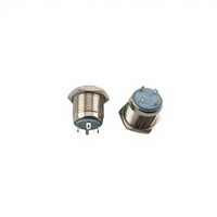 Mini bouton poussoir de réinitialisation 16 mm 12 V 2 A, interrupteurs étanches IP34 avec LED, 4 broches 1NO, en laiton pour accessoires moto