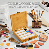 BINSADIQ CRAFTS Boîte à palette de peinture en bois, forme personnalisée, étui de rangement artistique mural multifonction, thème Amour