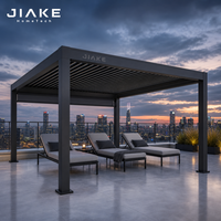 Pergola en aluminium Jiake 6063-T5 avec toit à lames motorisées pour usage extérieur, sur les toits, dans les hôtels, les patios, les pavillons et les jardins