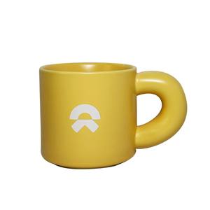 Zibo Ceramic <b>Mug</b> Single Cup With Handle Customizable For Business Gifts Yellow Color Part Number 7111 - Product Image 2