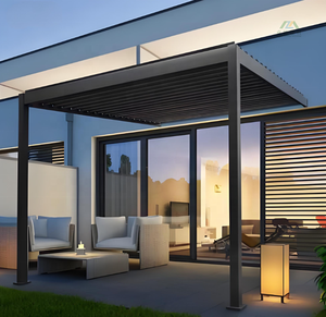 Taille personnalisable luxe aluminium rétractable électrique pliable pergola à toit en persiennes étanche extérieur Pergola pression nature - Product Image 3